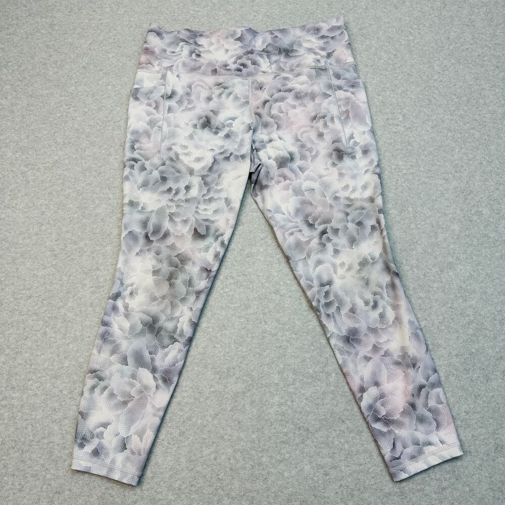 Athleta Salutation Stash Tight Leggings XL Hera Abstract Grey High Rise Stretchy